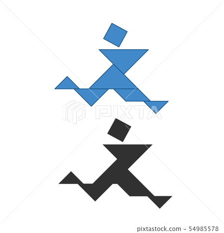 running man Tangram. Traditional Chinese running man Tangram. Traditional Chinese 54985578