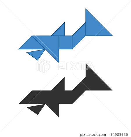Whale Tangram. Traditional Chinese dissection 54985586