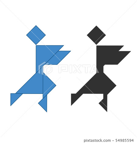 Ninja Tangram. Traditional Chinese dissection Ninja Tangram. Traditional Chinese dissection 54985594