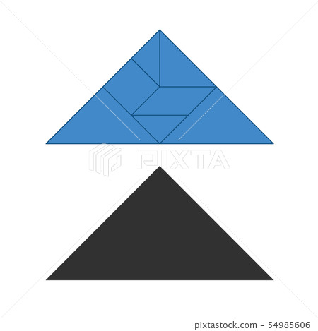 Tangram. Traditional Chinese dissection puzzle, 54985606