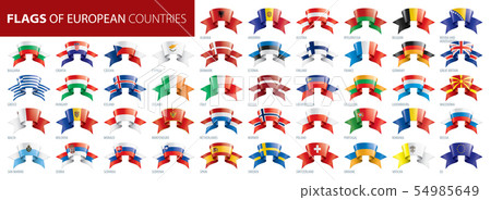 Set of flags of Europe. Vector illustration Set of flags of Europe. Vector illustration 54985649