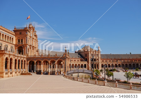 Landscape view of Plaza de Espana. Seville Spain. 54986533