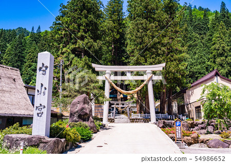 富山县 Nanashi Shi Kaminashi Shirayama Gu Shrine 图库照片