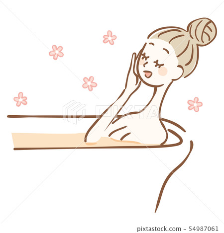 洗與醃製槽用食鹽的婦女浴 54987061