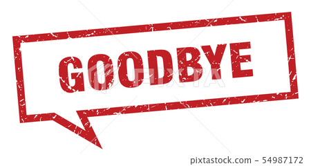 goodbye sign. goodbye square speech bubble. 54987172