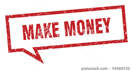 make money sign. make money square speech bubble. 54988530