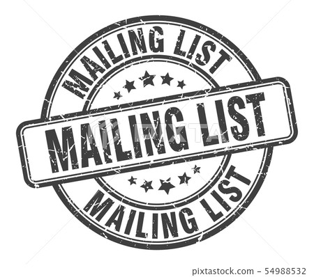 mailing list stamp. mailing list round grunge 54988532
