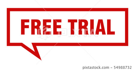 free trial sign. free trial square speech bubble. 54988732