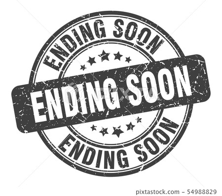 ending soon stamp. ending soon round grunge sign. 54988829
