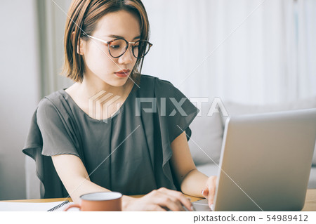 Woman doing telework Woman doing telework 54989412