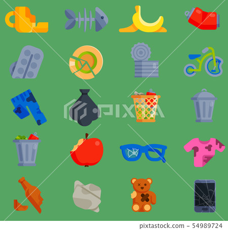 set of waste garbage icons for recycling...-插圖素材 [54989724] - PIXTA圖庫