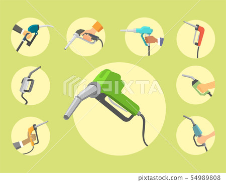 Filling gasoline station pistol in people hands refinery industry refueling petroleum tank service 54989808
