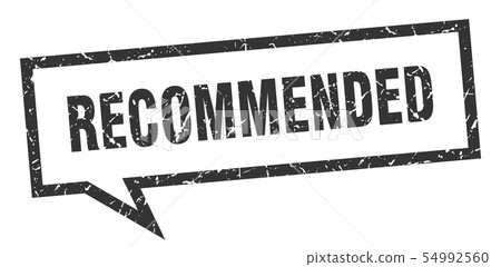 recommended sign. recommended square speech 54992560