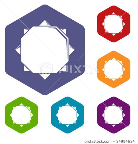 Origami sun icons vector hexahedron - Stock Illustration [54994654] - PIXTA