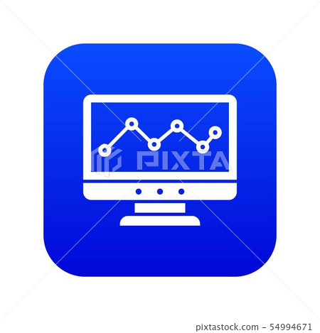 Graph in computer screen icon digital blue 54994671
