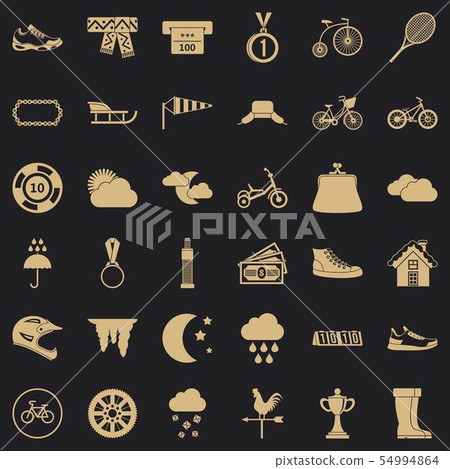 Woman exercising icons set, simple style 54994864