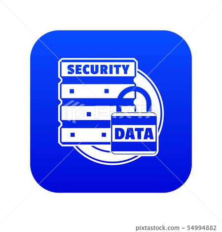 Lock data security icon blue vector 54994882