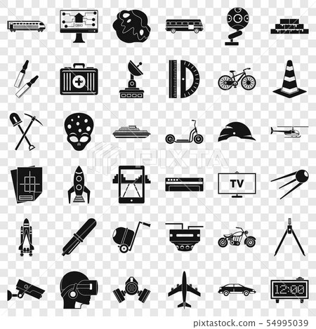 Development in progress icons set, simple style 54995039