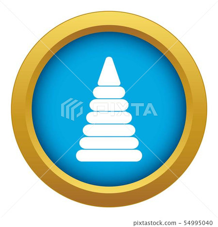 Pyramid built from plastic rings icon blue vector isolated Pyramid built from plastic rings icon blue vector isolated 54995040