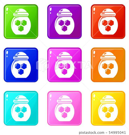 Jar honey icons set 9 color collection Jar honey icons set 9 color collection 54995041