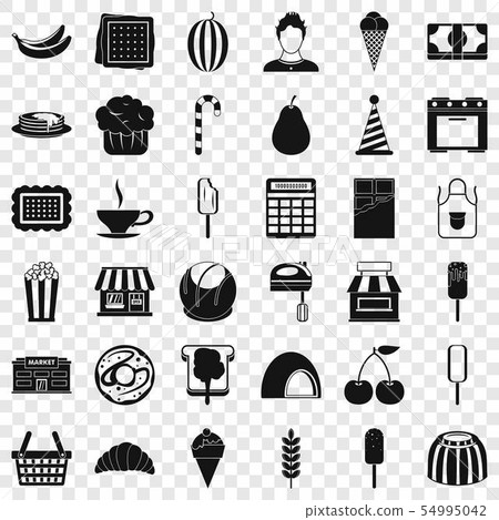 Sweet dish icons set, simple style 54995042