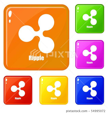 Ripple icons set vector color 54995072