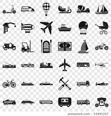 Transport icons set, simple style Transport icons set, simple style 54995207