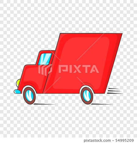 Red delivery car icon in cartoon styl Red delivery car icon in cartoon styl 54995209