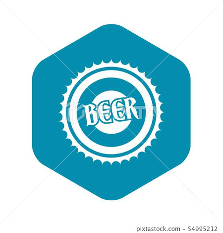 Beer bottle cap icon, simple style Beer bottle cap icon, simple style 54995212