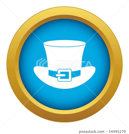 Top hat with buckle icon blue vector isolated 54995270