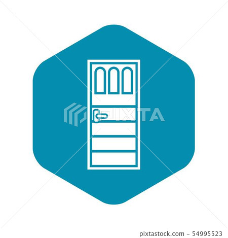 Wooden door with three glasses icon Wooden door with three glasses icon 54995523