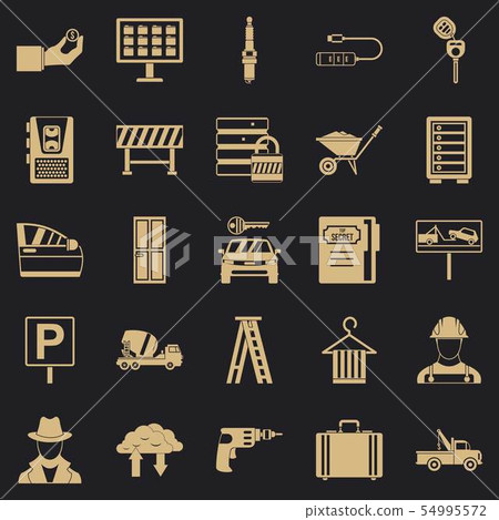 Wrench icons set, simple style Wrench icons set, simple style 54995572