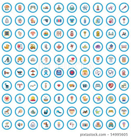 100 maternity leave icons set, cartoon style 100 maternity leave icons set, cartoon style 54995605