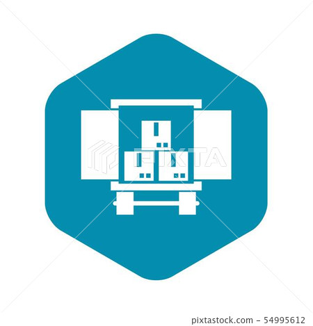 Cargo truck with load icon, simple style Cargo truck with load icon, simple style 54995612