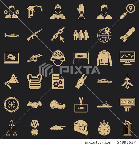 Victory in sport icons set, simple style Victory in sport icons set, simple style 54995637