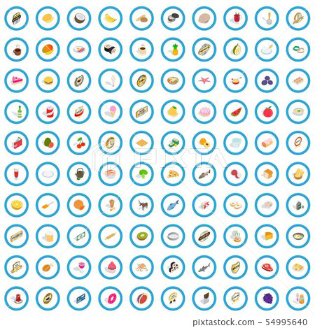 100 mains icons set, isometric 3d style 100 mains icons set, isometric 3d style 54995640