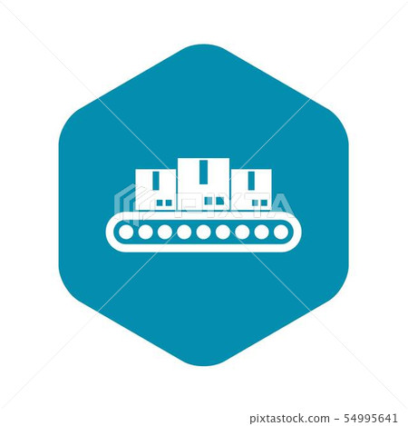 Belt conveyor with load icon, simple style Belt conveyor with load icon, simple style 54995641