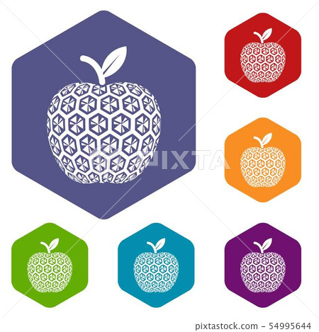 Nano apple icons vector hexahedron 54995644