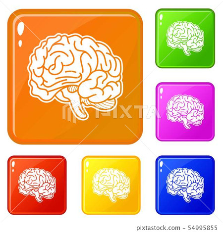 Genius brain icons set vector color - Stock Illustration [54995855] - PIXTA