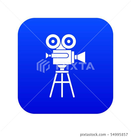 Retro film projector icon digital blue 54995857