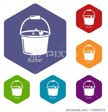 Bucket icons vector hexahedron 54995972