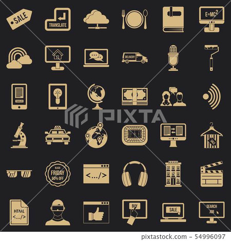 Web calendar icons set, simple style Web calendar icons set, simple style 54996097