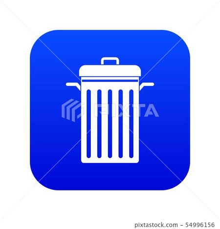 Metal trash can icon digital blue - Stock Illustration [54996156] - PIXTA