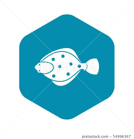 Flounder fish icon, simple style 54996367