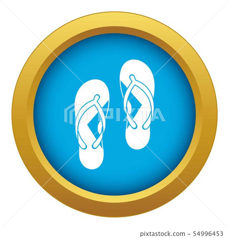 Flip flop sandals icon blue vector isolated 54996453