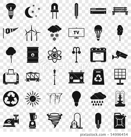 Windmill icons set, simple style Windmill icons set, simple style 54996454