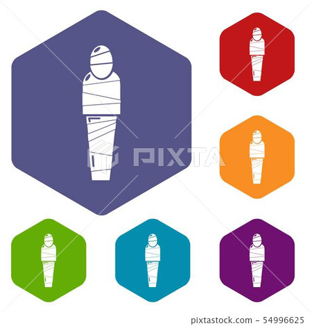 Mummy egypt icons vector hexahedron 54996625