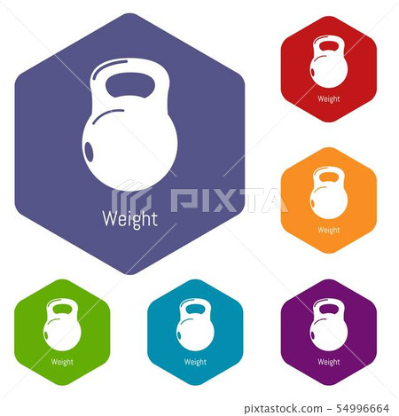 Kettlebell icons vector hexahedron 54996664