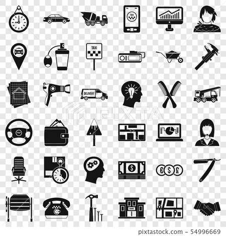 Work icons set, simple style Work icons set, simple style 54996669