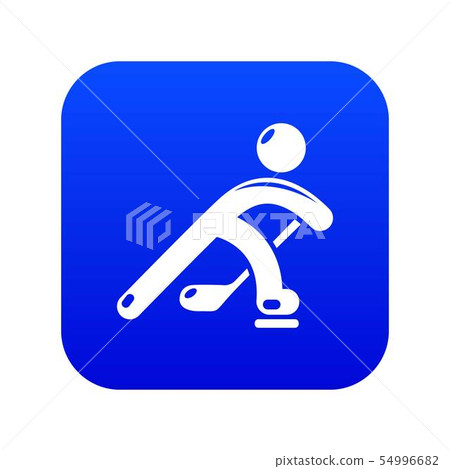 Hockey player icon blue vector - Stock Illustration [54996682] - PIXTA